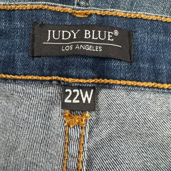 Judy Blue Skinny‎ Fit Jeans 22W Distressed Red Buffalo Plaid NWT PT-2481 - Picture 10 of 13